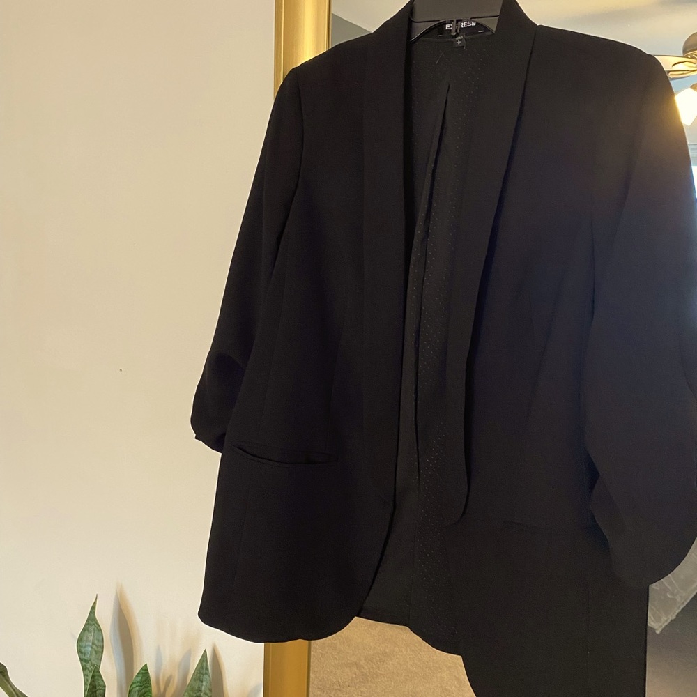Express Black Blazer w/ Rolled up Sleeves